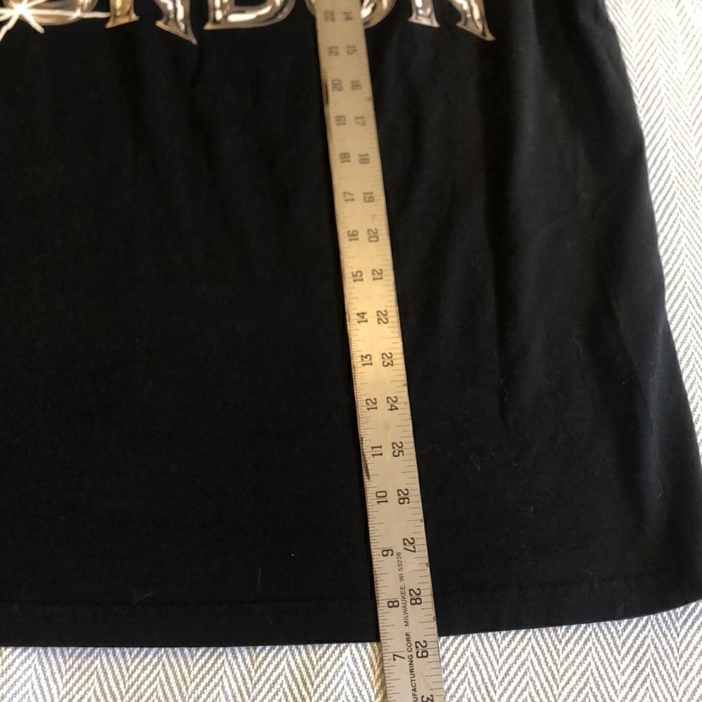 BOY London t shirt, Sz L Black UNISEX SKULL, CHAINS, WINGS on back Like New - Picture 8 of 13